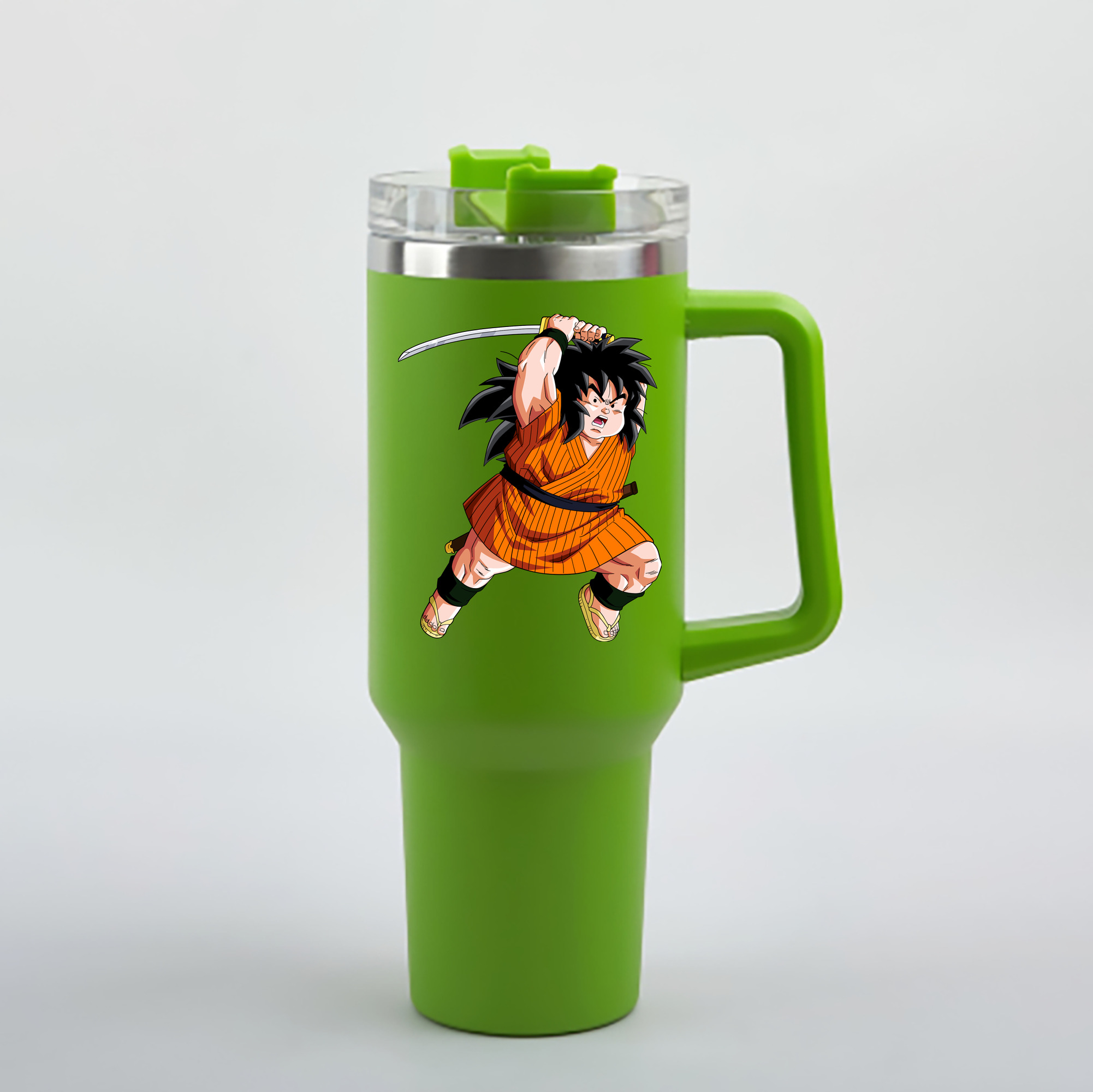 （画像用） ドラゴンボール やじろべえ DRAGON BALL Yajirobe 1200mL車用タンブラー - クリスタルステッカー（プラスチックストロー付き）